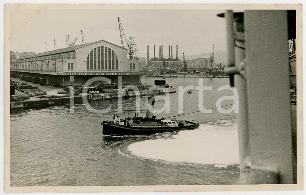 Fotografia d epoca originale 1937 MARSIGLIA Ingresso al porto  REAL PHOTO cm 13,5 x 8,5 1