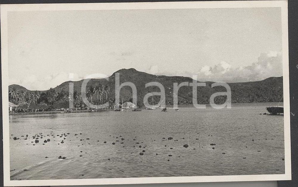 Fotografia d epoca originale 1937 BORA BORA Polinesia Veduta panoramica  9PHOTO cm 13,5 x 8,5 1