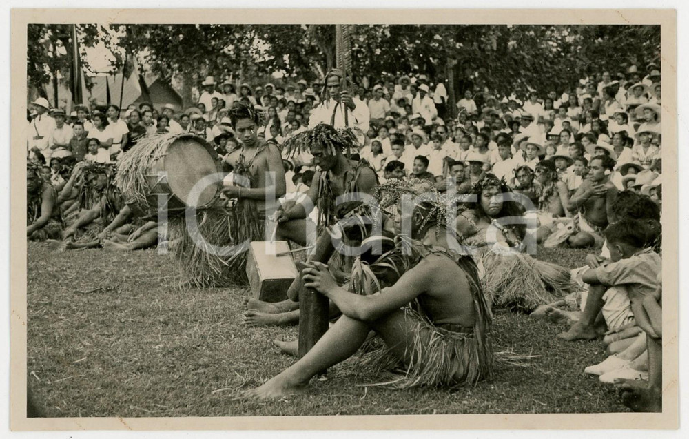 Fotografia d epoca originale 1937 PAPEETE Polinesia 22 FESTA 14 LUGLIO  REAL PHOTO cm 13,5 x 8,5 1
