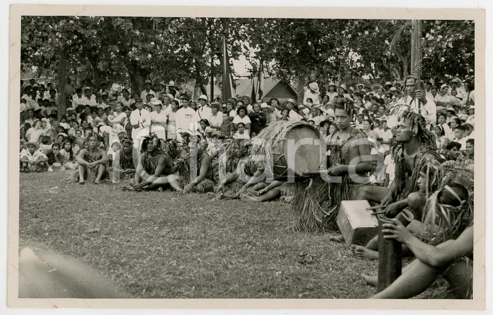 Fotografia d epoca originale 1937 PAPEETE Polinesia 25 FESTA 14 LUGLIO  REAL PHOTO cm 13,5 x 8,5 1