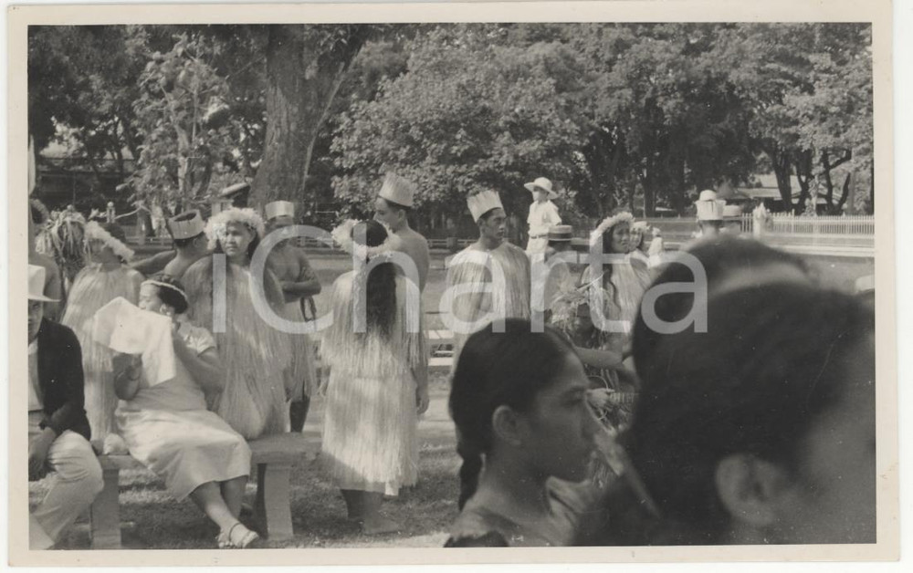 Fotografia d epoca originale 1937 PAPEETE Polinesia 36FESTA 14 LUGLIO  REAL PHOTO cm 13,5 x 8,5 1