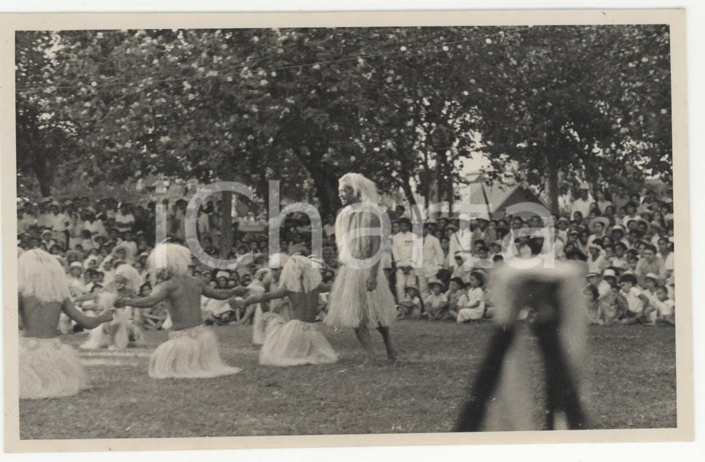 Fotografia d epoca originale 1937 PAPEETE Polinesia 46FESTA 14 LUGLIO  REAL PHOTO cm 13,5 x 8,5 1