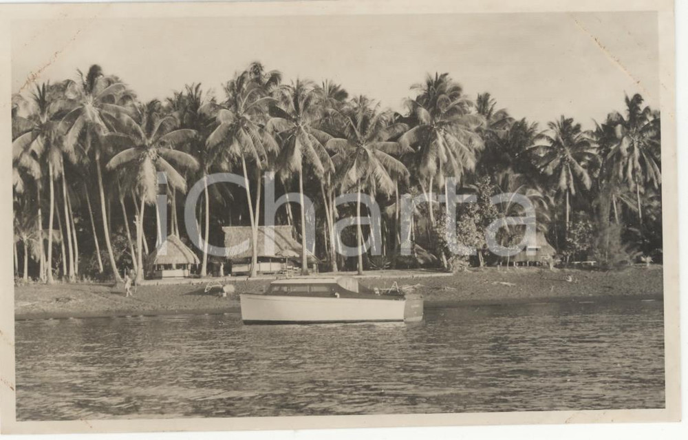 Fotografia d epoca originale 1937 MOOREA Polinesia La casa di Louis  REAL PHOTO cm 13,5 x 8,5 1