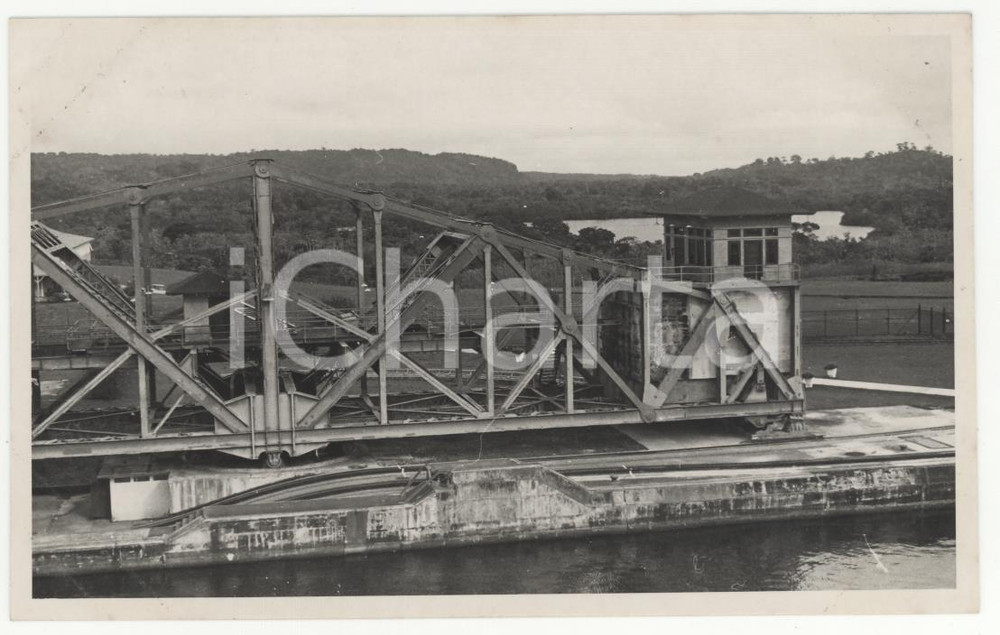 Fotografia d epoca originale 1937 CANALE DI PANAMA Dettaglio delle chiuse 2REAL PHOTO cm 13,5 x 8,5 1