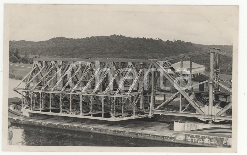Fotografia d epoca originale 1937 CANALE DI PANAMA Dettaglio delle chiuseREAL PHOTO cm 13,5 x 8,5 1