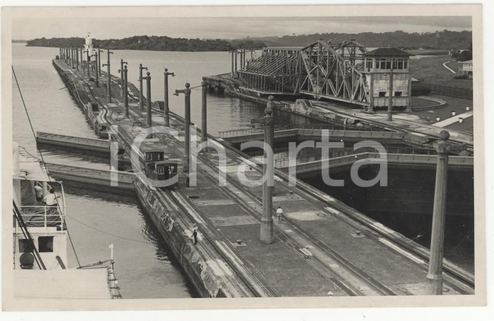 Fotografia d epoca originale 1937 PANAMA Le chiuse del canale 2  REAL PHOTO cm 13,5 x 8,5 1