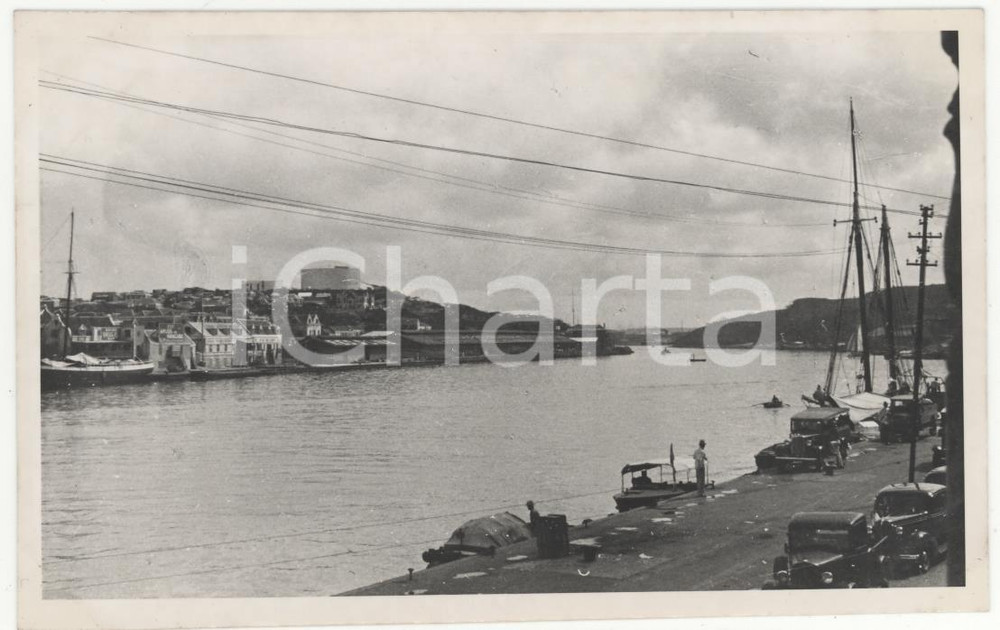 Fotografia d epoca originale 1937 CURACAO CARAIBI Il porto animatoREAL PHOTO cm 13,5 x 8,5 1