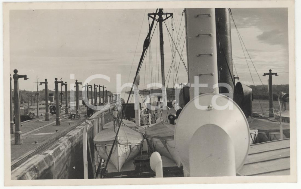 Fotografia d epoca originale 1937 PANAMA CANALE Le chiuse 5 REAL PHOTO cm 13,5 x 8,5 1