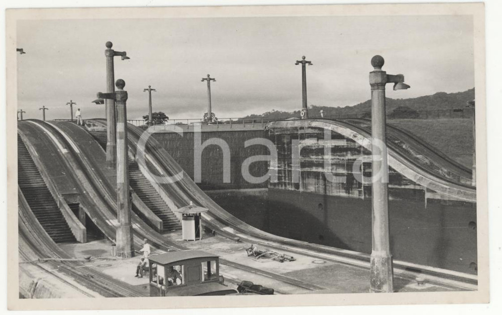 Fotografia d epoca originale 1937 PANAMA CANALE Le chiuse 6 REAL PHOTO cm 13,5 x 8,5 1