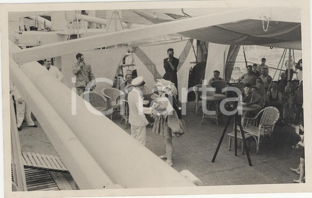Fotografia d epoca originale 1937 PANAMA Il passaggio della linea 10REAL PHOTO cm 13,5 x 8,5 1