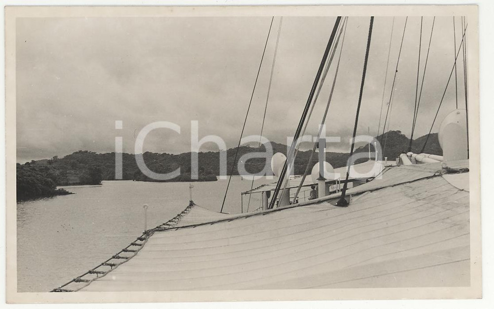 Fotografia d epoca originale 1937 PANAMA Veduta del lago interno al canale 2 REAL PHOTO cm 13,5 x 8,5 1