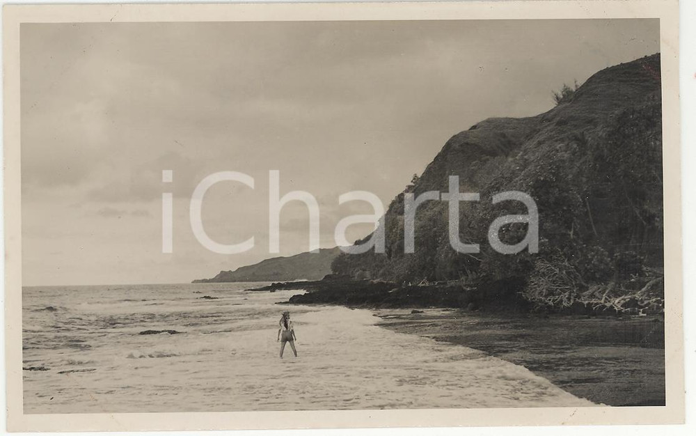 Fotografia d epoca originale 1937 TAHITI Polinesia Costa di levante 3 REAL PHOTO cm 13,5 x 8,5 1