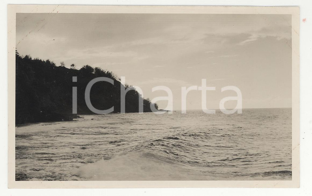 Fotografia d epoca originale 1937 TAHITI Polinesia Costa di levante 2REAL PHOTO cm 13,5 x 8,5 1