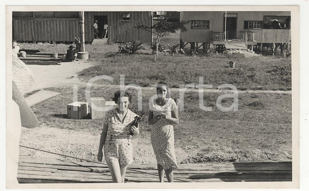 Fotografia d epoca originale 1937 RAIATEA Polinesia A passeggio per l isola REAL PHOTO cm 13,5 x 8,5 1