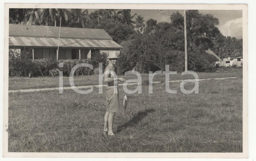 Fotografia d epoca originale 1937 BORA BORA Polinesia All interno dell isola  REAL PHOTO cm 13,5 x 8,5 1