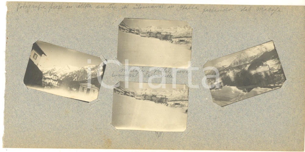 Fotografia d epoca originale 1913 ST. MORITZ SVIZZERA Vedute con l hotel MALOJA Lotto 4 foto 1
