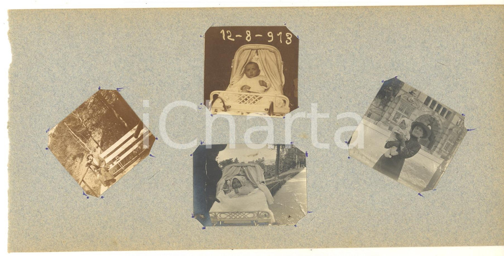Fotografia d epoca originale 1913 ST. MORITZ SVIZZERA Donna e neonata in culla Lotto 4 foto 1