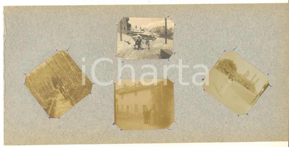 Fotografia d epoca originale 1913 Area di ST. MORITZ  Famiglia in vacanza  Ritratti  Lotto 4 foto VINTAGE 1