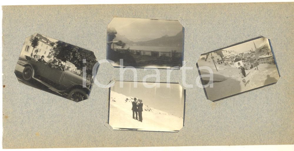 Fotografia d epoca originale 1913 Area di ST. MORITZ  Famiglia in vacanza  Ritratti 2 Lotto 4 foto VINTAGE 1