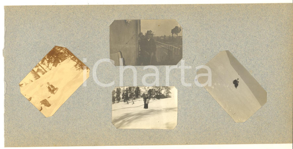 Fotografia d epoca originale 1913 Area di ST. MORITZ  Famiglia in vacanza  Ritratti 4 Lotto 4 foto VINTAGE 1