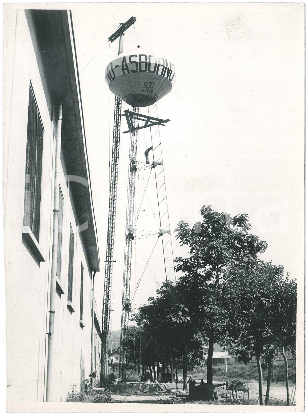 Fotografia d epoca originale 1950 ca ARQUATA SCRIVIA AL Cantiere Foto pubblicitÃ  ASBORNO 17x23 cm 1