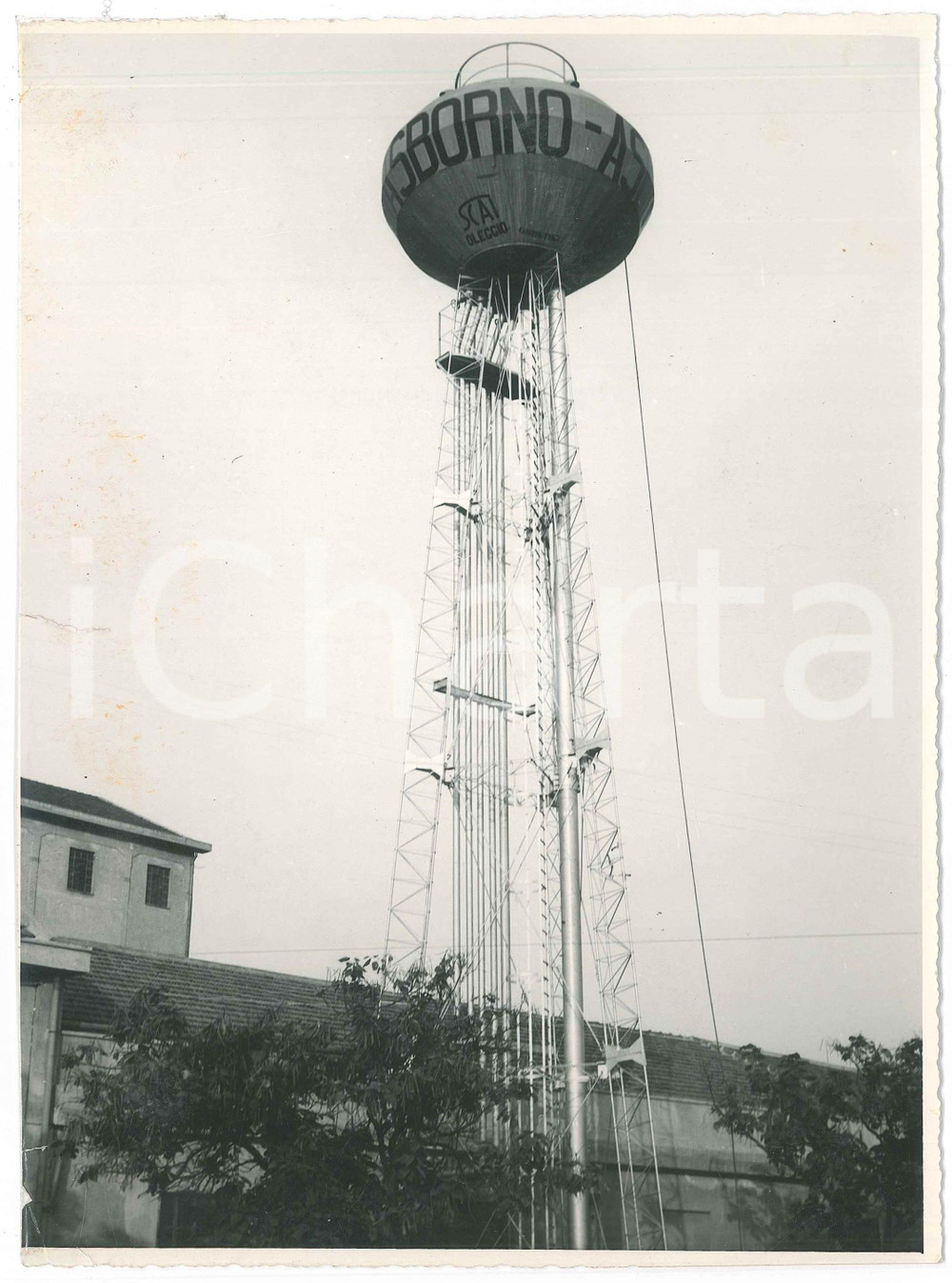 Fotografia d epoca originale 1950 ca ARQUATA SCRIVIA AL Cantiere 2 Foto pubblicitÃ  ASBORNO DANNEGGIATA 1