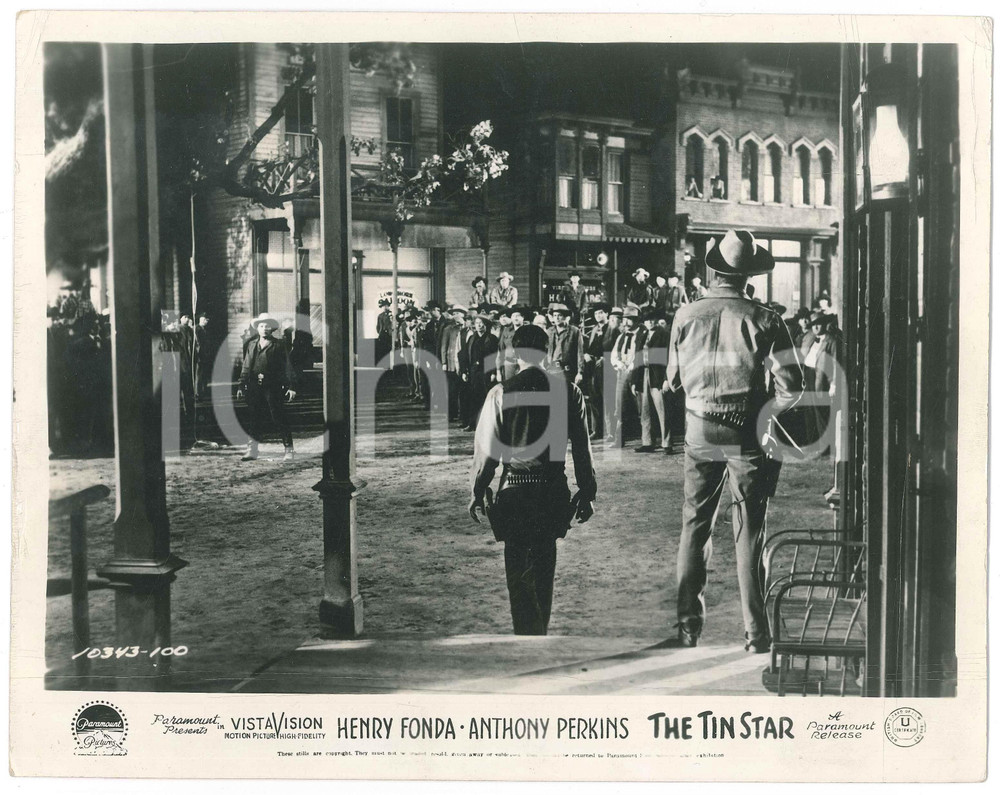 Fotografia d epoca originale 1957 CINEMA Film The Tin Star  Henry FONDA Anthony PERKINS Foto DANNEGGIATA 1