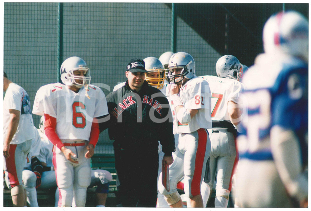 Fotografia d epoca originale 1995 ca ITALIA Football Americano BLACKHAWKS CERNUSCO Allenamento  Foto 13 1