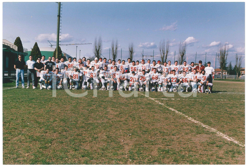 Fotografia d epoca originale 1995 ca ITALIA Football Americano BLACKHAWKS CERNUSCO Foto di squadra 1