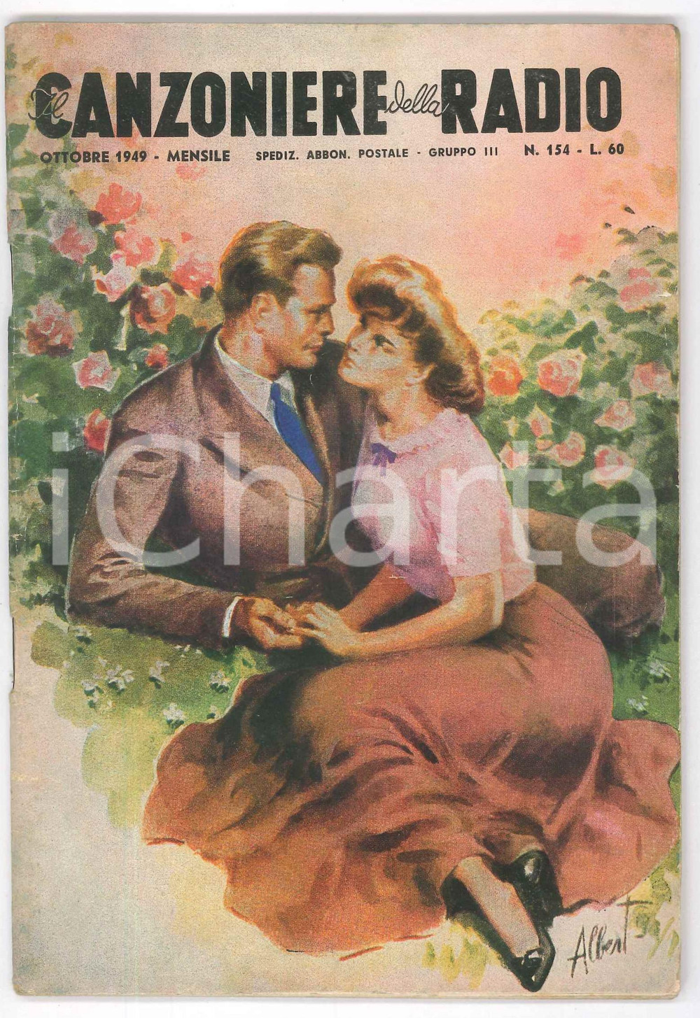 Giornale, rivista storica Ottobre 1949 IL CANZONIERE DELLA RADIO Canta l amore  Rivista n. 154 1