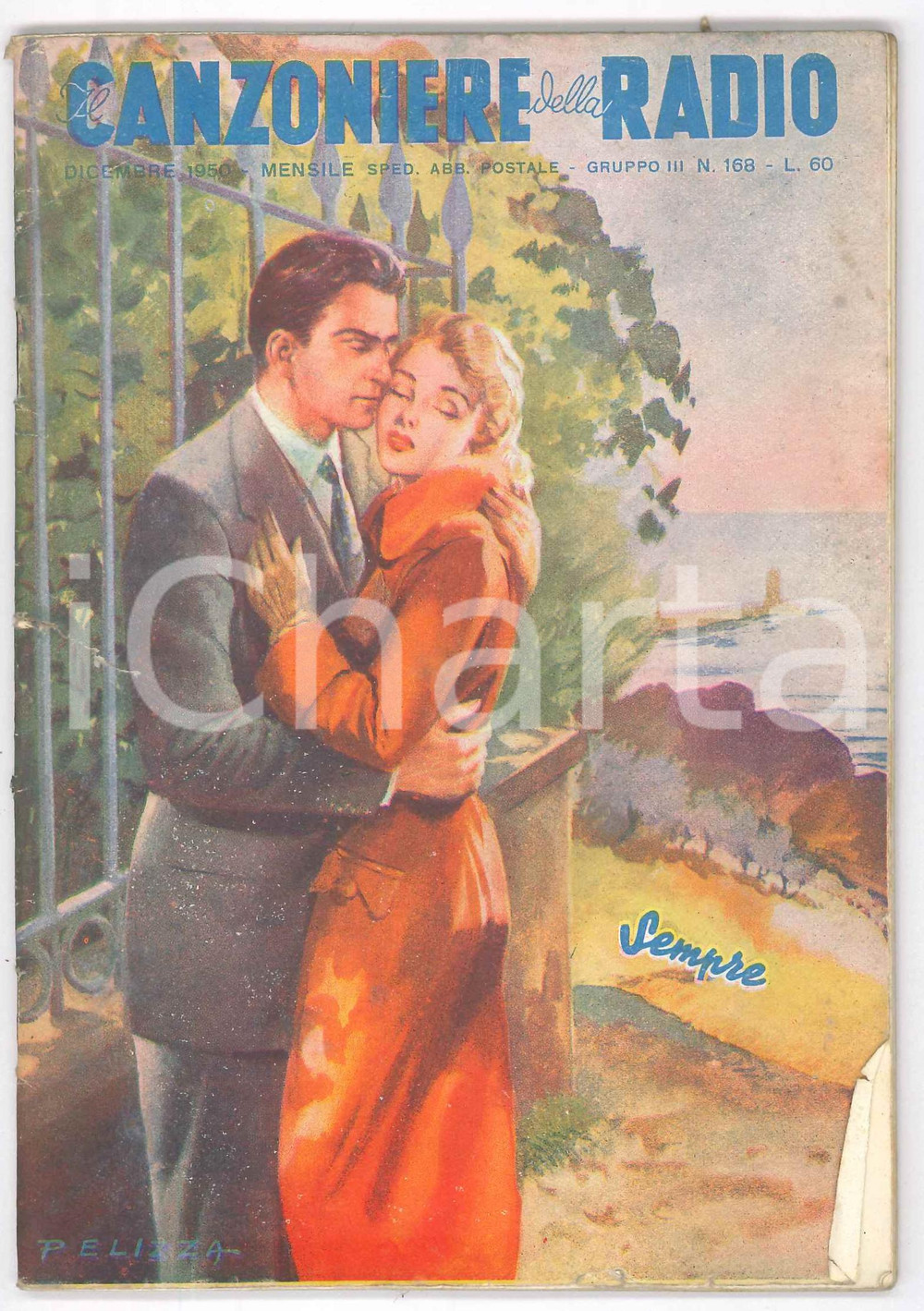 Giornale, rivista storica Dicembre 1950 IL CANZONIERE DELLA RADIO Sempre  Rivista n. 168 1