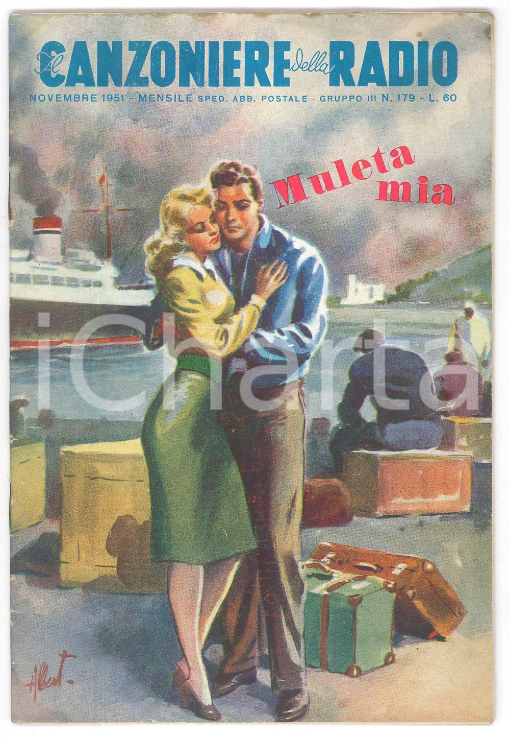 Giornale, rivista storica Novembre 1951 IL CANZONIERE DELLA RADIO Muleta mia  Rivista n. 179 1