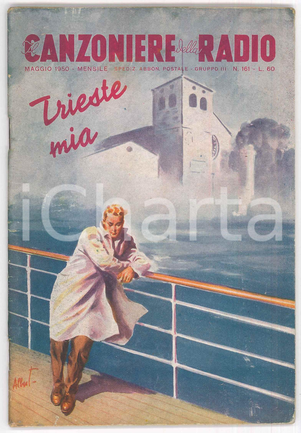 Giornale, rivista storica Maggio 1950 IL CANZONIERE DELLA RADIO Trieste mia  Rivista n. 161 1
