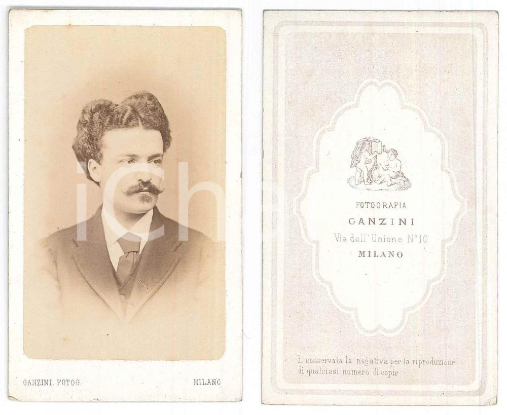 Fotografia d epoca originale 1870 ca MILANO Famiglia GANDINI  Ritratto  Foto GANZINI CDV 1