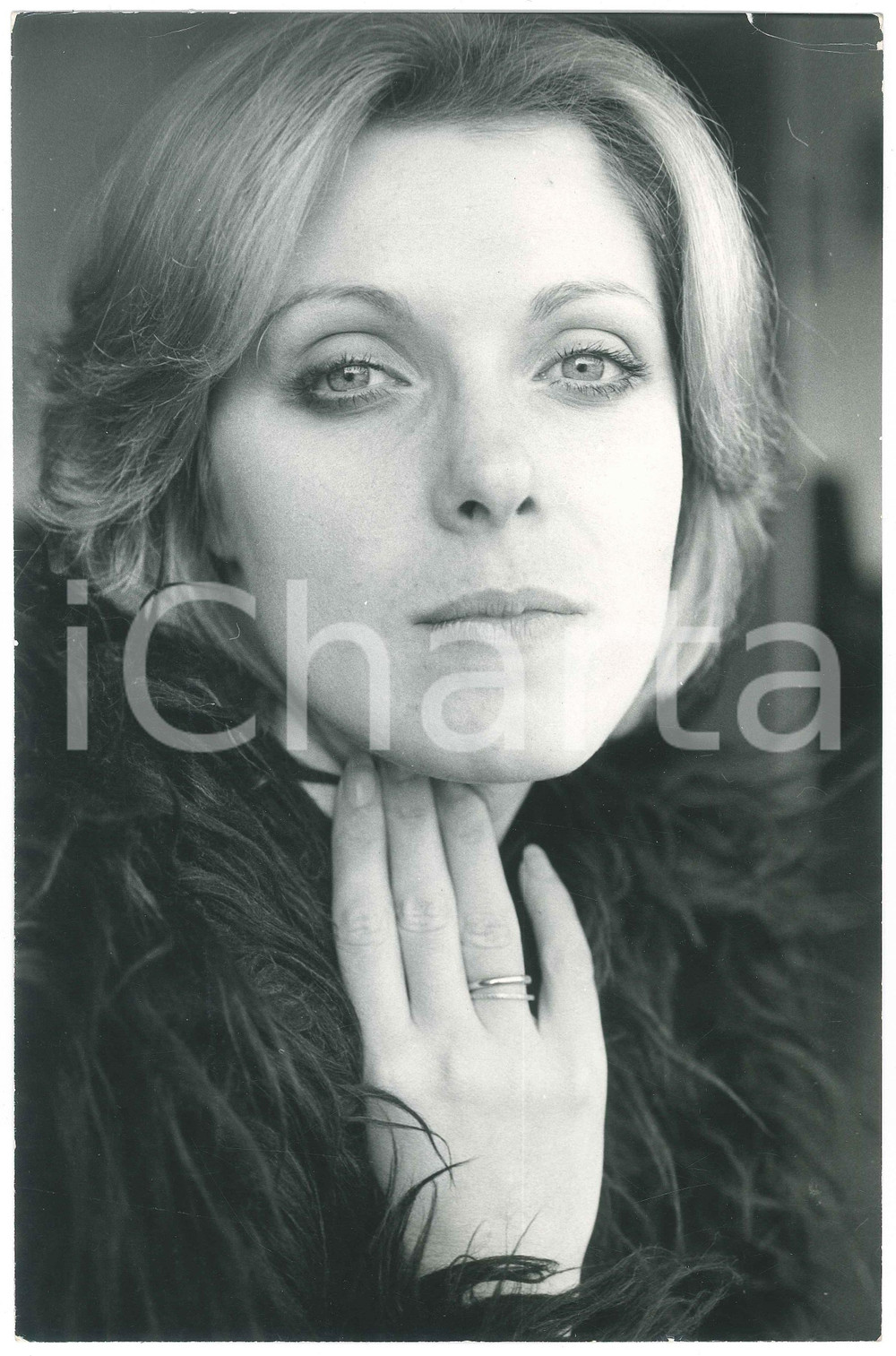 Fotografia d epoca originale 1970 ca COSTUME ITALIA Angiola BAGGI  Ritratto in pelliccia 1 Foto 20x30 cm 1
