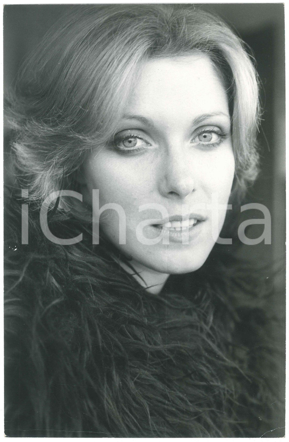 Fotografia d epoca originale 1970 ca COSTUME ITALIA Angiola BAGGI  Ritratto in pelliccia 3 Foto 20x30 cm 1