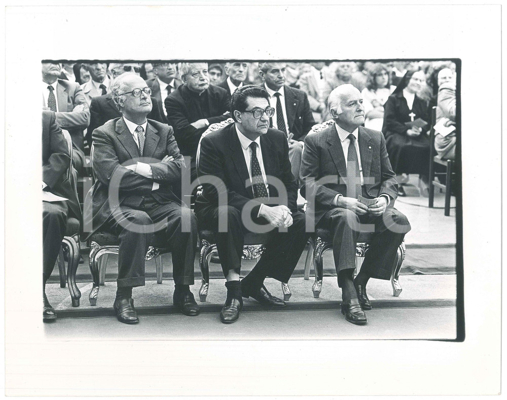 Fotografia d epoca originale 1985 ITALIA Nicola SIGNORELLO Oscar Luigi SCALFARO Antonio LA PERGOLA Foto 1