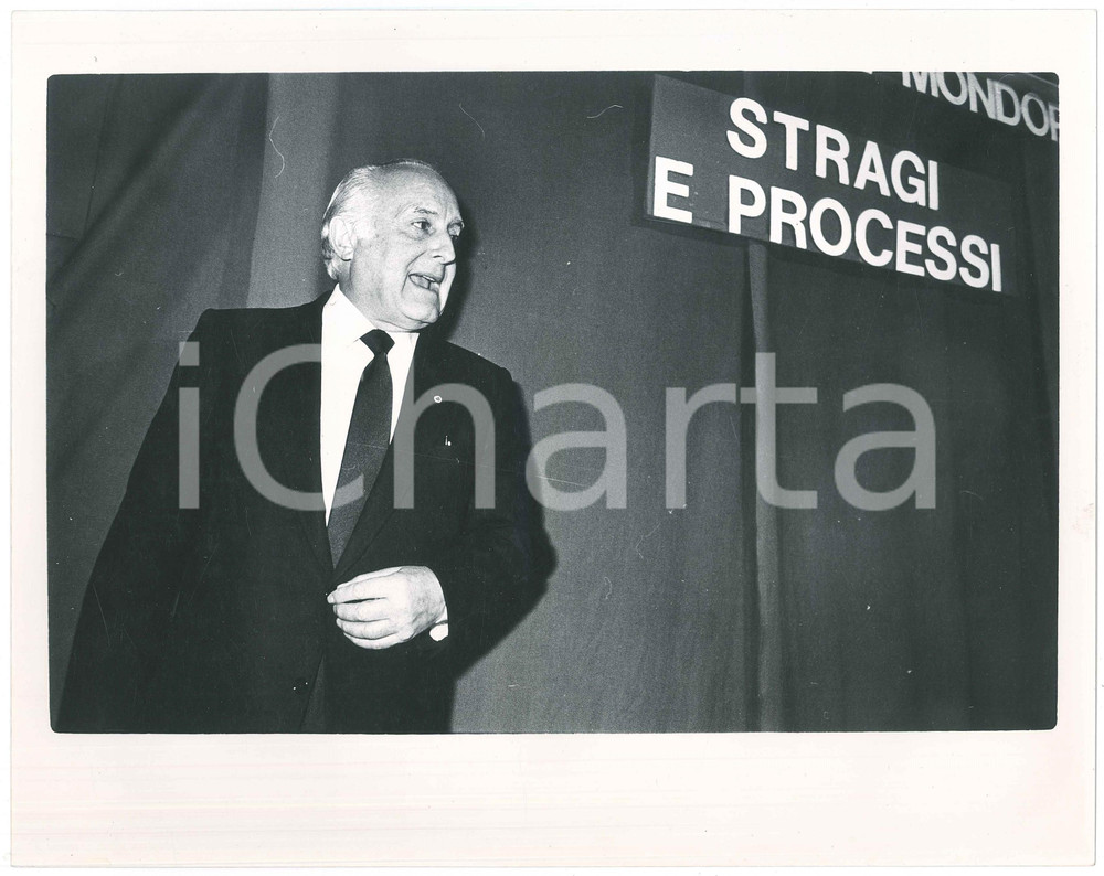 Fotografia d epoca originale 1985 ITALIA Oscar Luigi SCALFARO Ministro degli Interni  Foto 30x24 cm 1