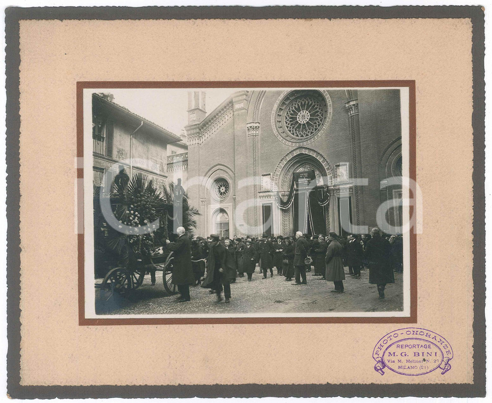 Fotografia d epoca originale 1915 ca MILANO S. Maria del Carmine  Funerali Ernesto ORSI Foto BINI 1 1