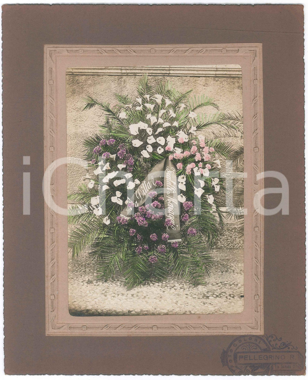 Fotografia d epoca originale 1915 ca MILANO Cimitero Monumentale  Corona Ditta MARAGGI Foto PELLEGRINO 1
