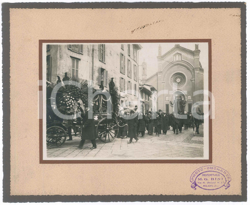Fotografia d epoca originale 1915 ca MILANO S. Maria del Carmine  Funerali Ernesto ORSI Foto BINI 2 1