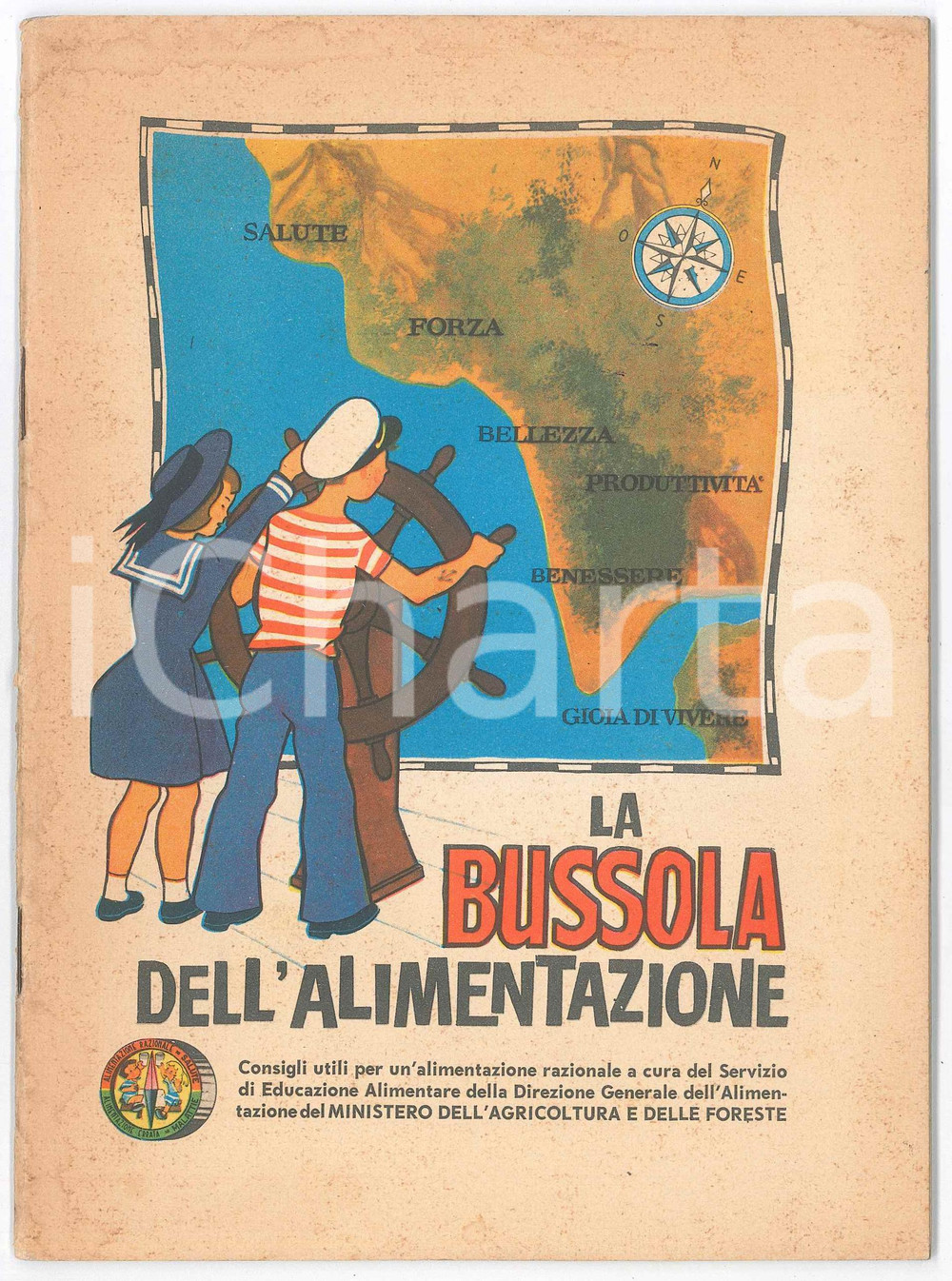 Libro, pubblicazione d epoca 1970 ca Ministero Agricoltura e Foreste  La bussola dell alimentazione 31 pp. 1