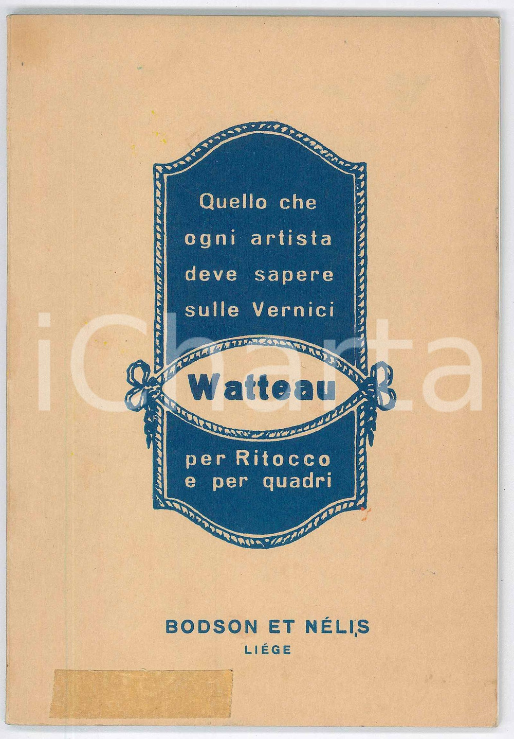 Materiale pubblicitario d’epoca 1961 MILANO BODSON ET NELIS Vernici WATTEAU per quadri Libretto pubblicitario 1