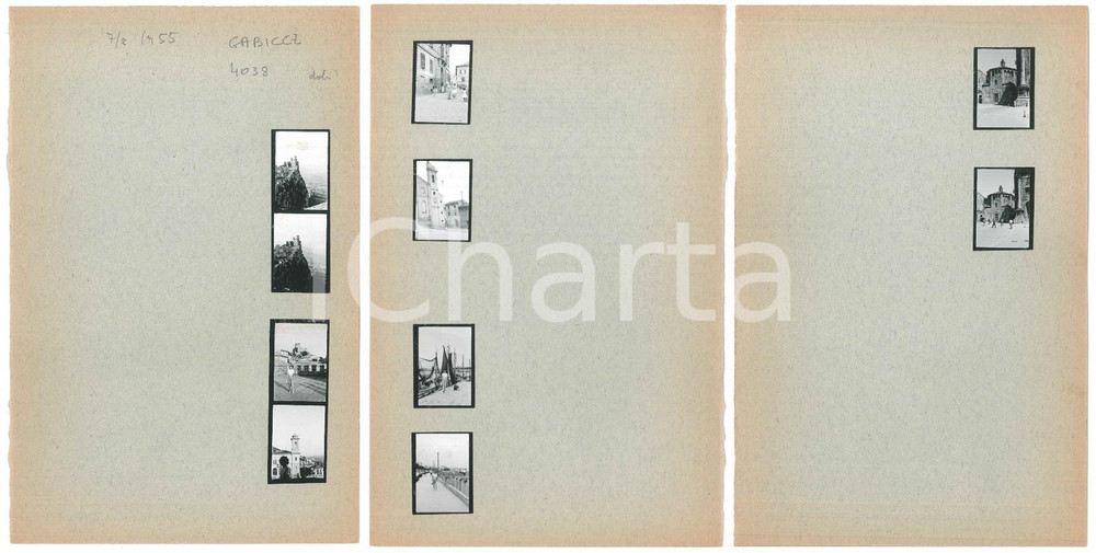 Fotografia d epoca originale 1955 GABICCE MARE Rocca della Guaita  10 provini fotografici 16x25 cm 1