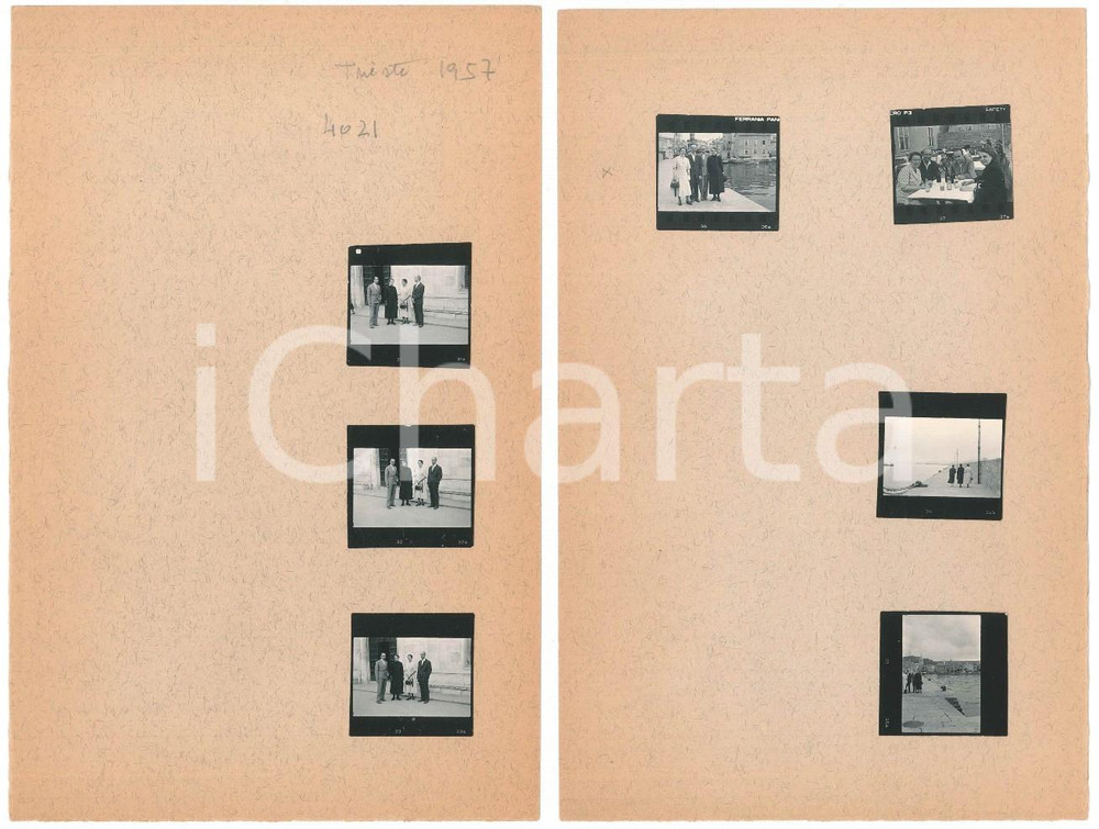Fotografia d epoca originale 1957 TRIESTE Foto di famiglia al porto  7 provini fotografici 16x25 cm 1