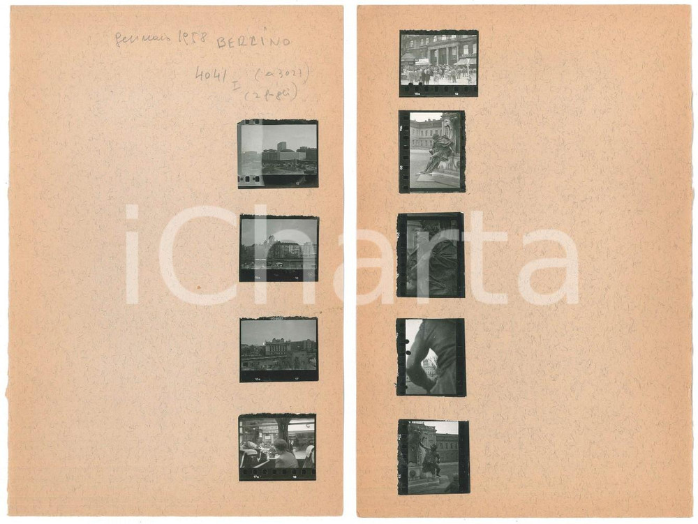Fotografia d epoca originale 1958 BERLINO Bundestag e scorci dall autobus  9 provini fotografici 16x25 cm 1