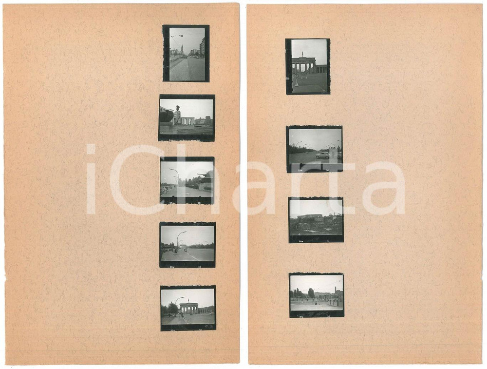 Fotografia d epoca originale 1955 ca BERLINO Porta di Brandeburgo  9 provini fotografici 16x25 cm 1