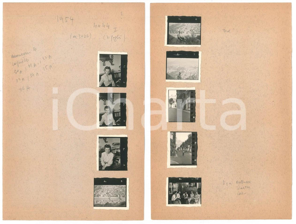 Fotografia d epoca originale 1954 PARIGI  SENNA e amici all Hotel France  9 provini fotografici 16x25 cm 1