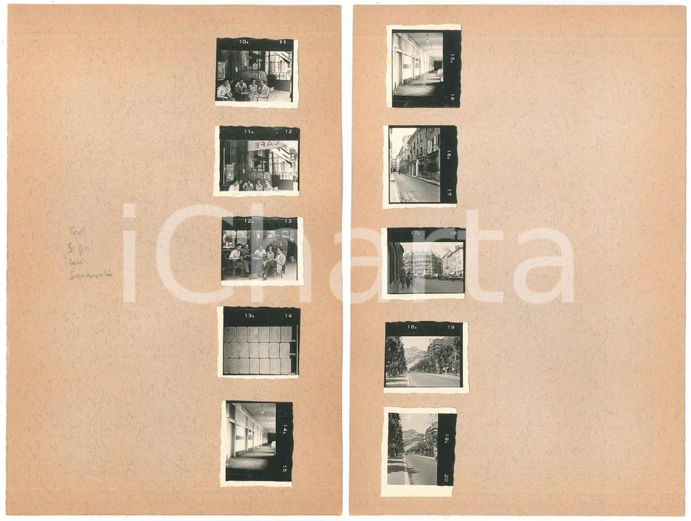 Fotografia d epoca originale 1954 PARIGI Amici all Hotel France e vie della cittÃ   10 provini fotografici 1