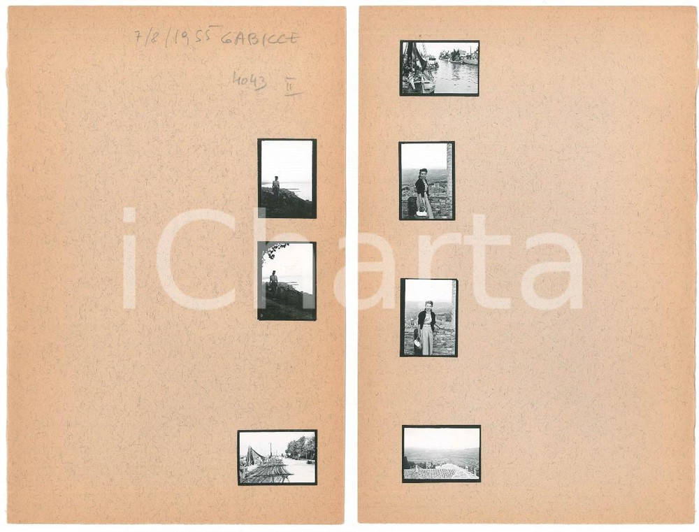 Fotografia d epoca originale 1955 GABICCE  MARE PU Ragazza sul lungomare  7 provini fotografici 16x25 cm 1